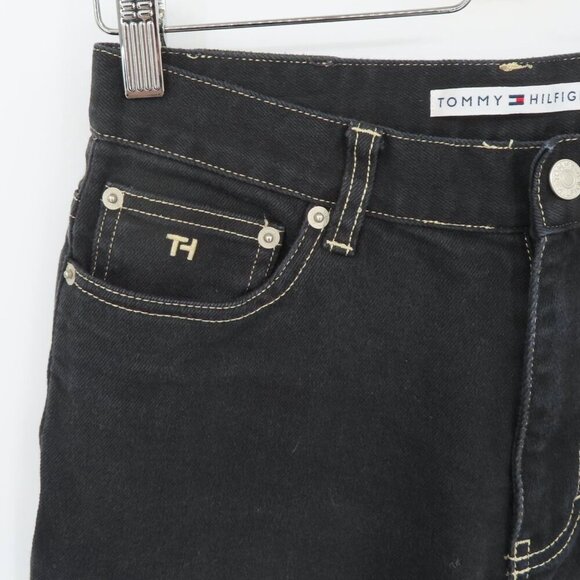 VTG Tommy Hilfiger Women 6 Black Cotton Blend Denim Jeans Embroidered Pocket - Picture 3 of 12